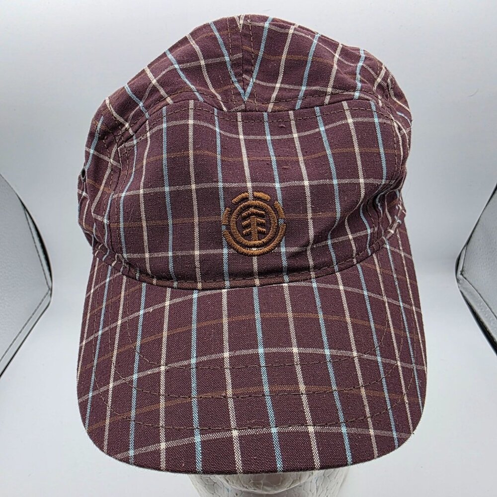 Element Crowns Plaid Adjustable Unisex Hat Brown Check Pattern Cap Casual